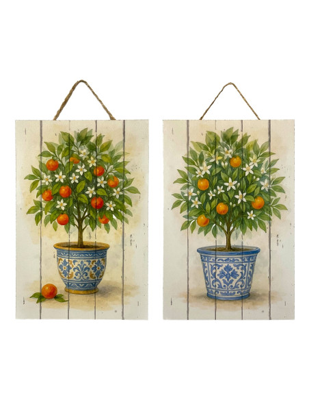 Adorno pared naranjas 2 dif.