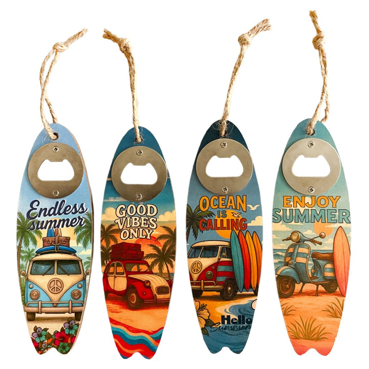 Abridor botellas tabla surf 4 dif.