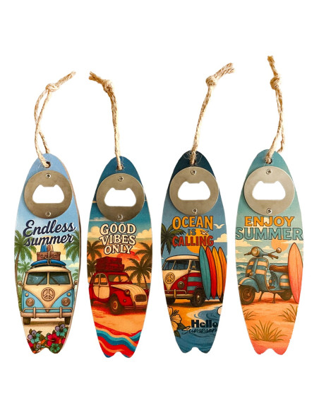 Abridor botellas tabla surf 4 dif.