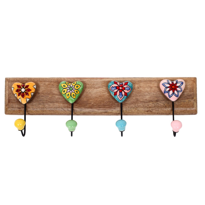 Percha corazon 4 pomos