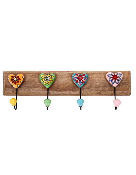Percha corazon 4 pomos