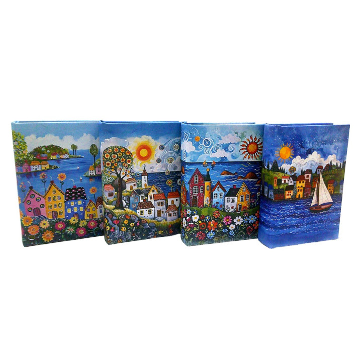 Caja libro casitas 4 dif.