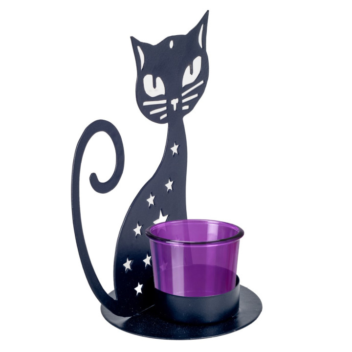Portavelas gato
