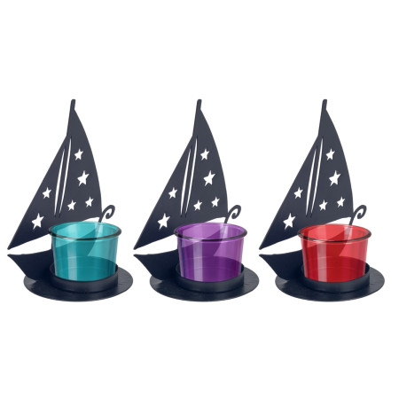 Portavelas barco
