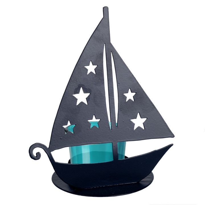 Portavelas barco