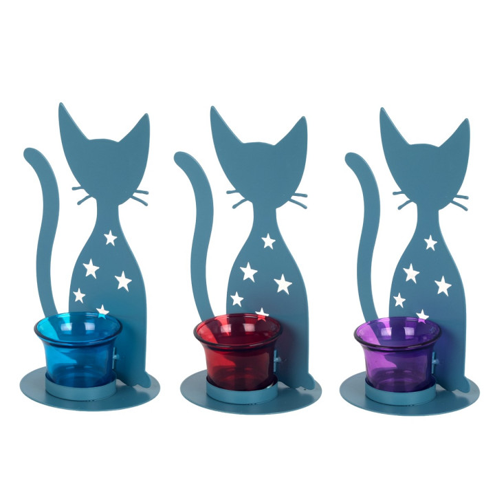 Portavelas gato