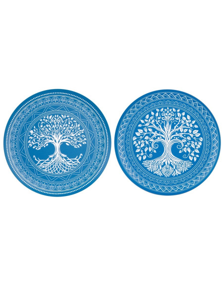 Adorno pared plato arbol vida 2 dif.