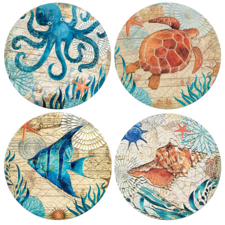 Posavasos relieve dorado 4 dif.