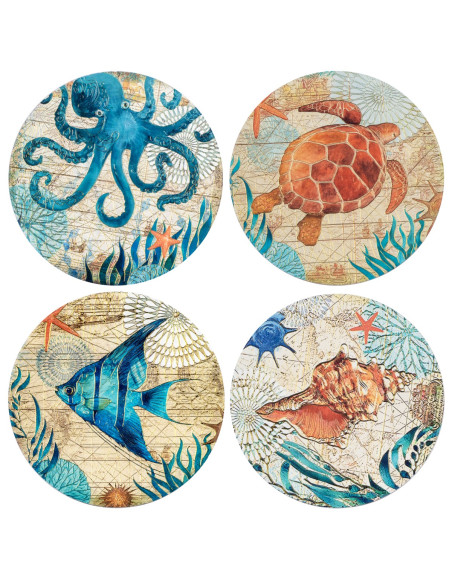 Posavasos relieve dorado 4 dif.