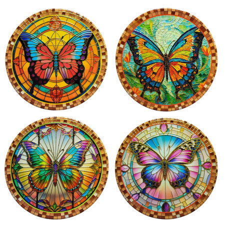 Salvamantel mariposa relieve dorado 4 dif.