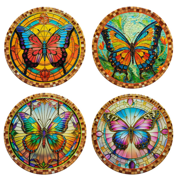 Salvamantel mariposa relieve dorado 4 dif.