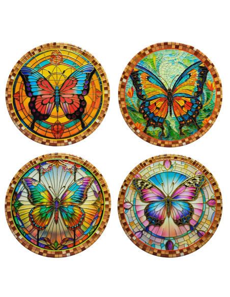 Salvamantel mariposa relieve dorado 4 dif.