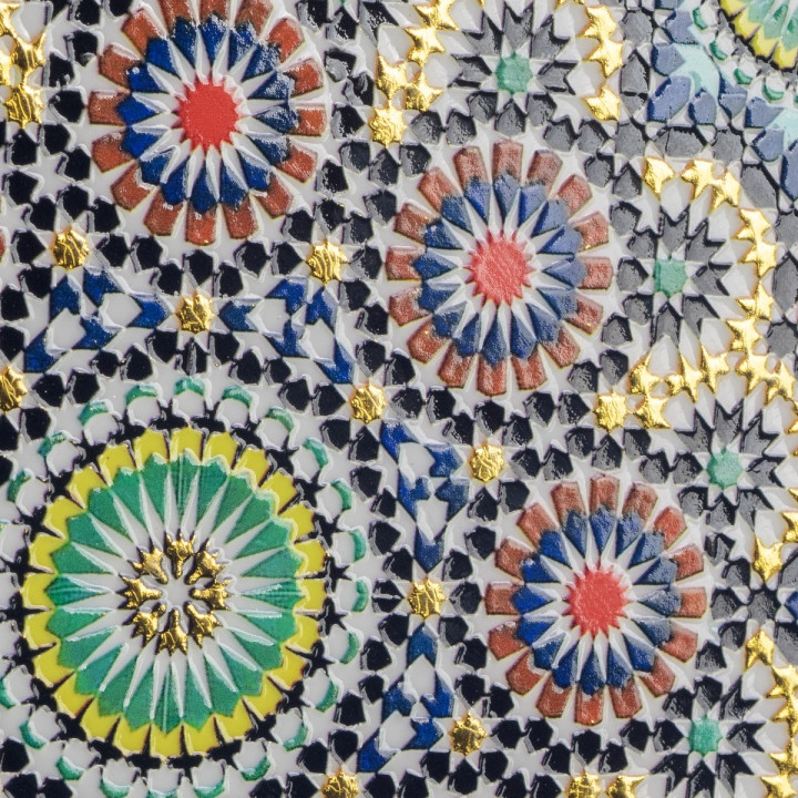 Posavasos hidraulico relieve dorado