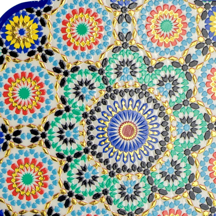 Posavasos hidraulico relieve dorado