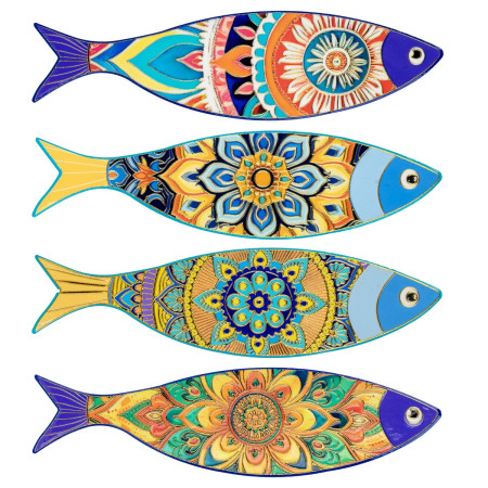 Salvamantel pez relieve dorado 4 dif.