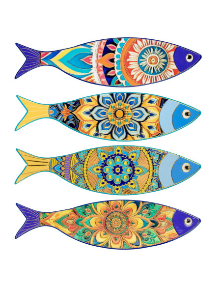 Salvamantel pez relieve dorado 4 dif.
