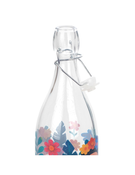 Botella con tapon mujer flores