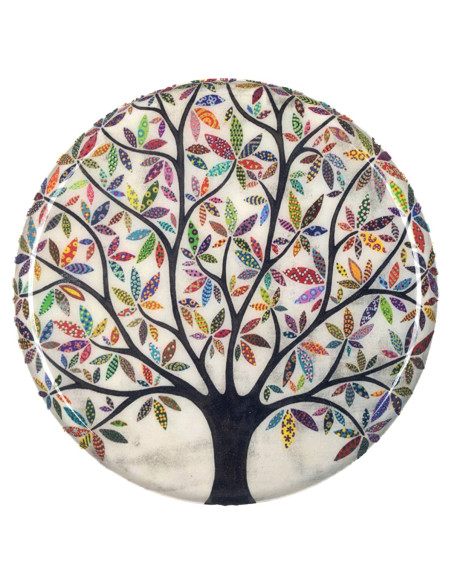 Adorno pared plato arbol