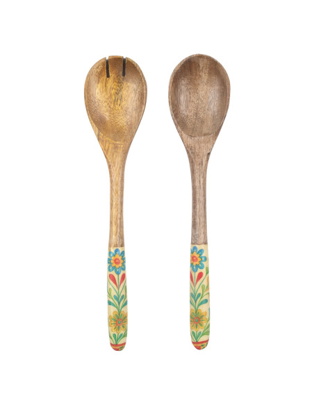 Set cuchara y tenedor flores