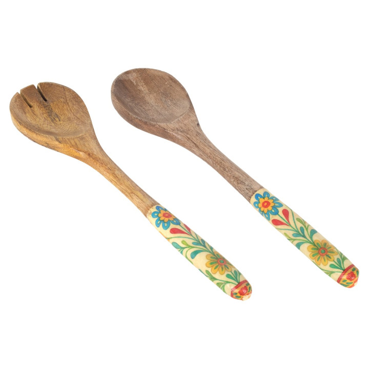 Set cuchara y tenedor flores