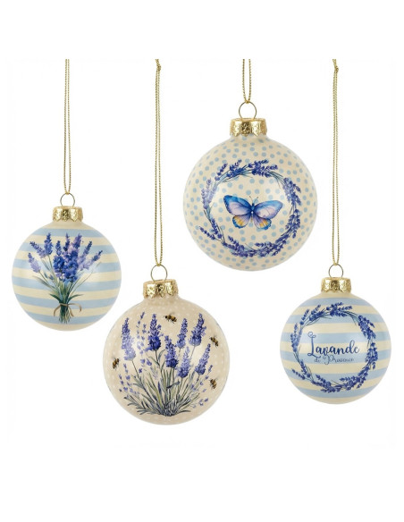 Bola de navidad lavanda 4 dif.