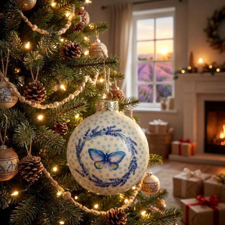 Bola de navidad lavanda 4 dif.