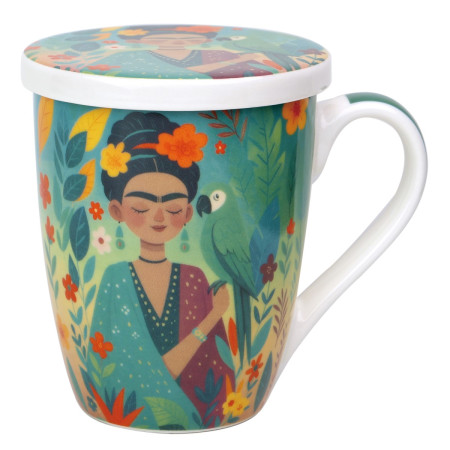 Mug y filtro mujer flores c/caja regalo 2