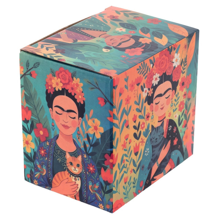 Mug y filtro mujer flores c/caja regalo
