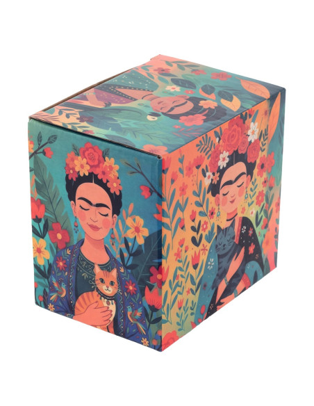 Mug y filtro mujer flores c/caja regalo