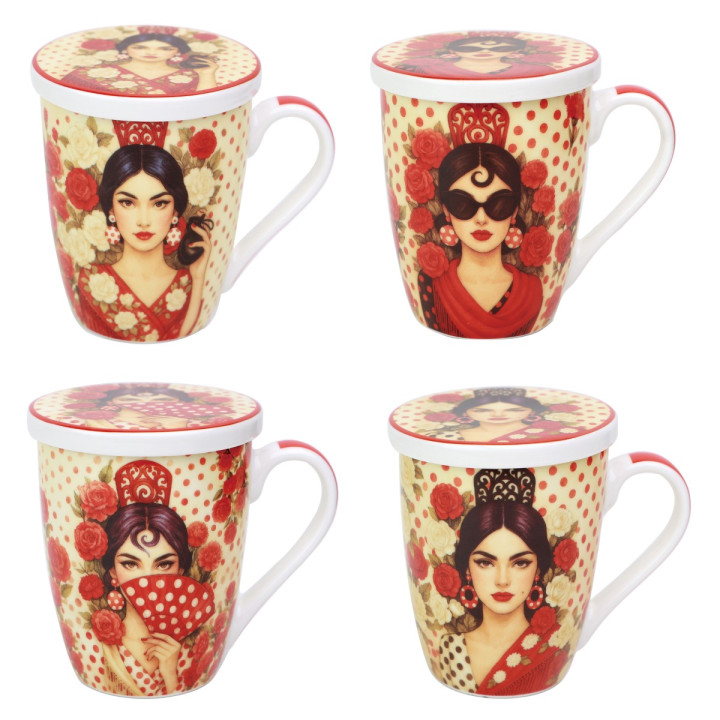 Mug y filtro flamenca c/ caja regalo