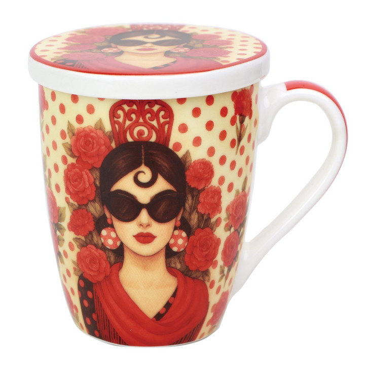 Mug y filtro flamenca c/ caja regalo