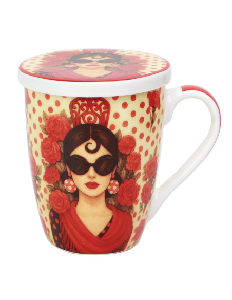 Mug y filtro flamenca c/ caja regalo