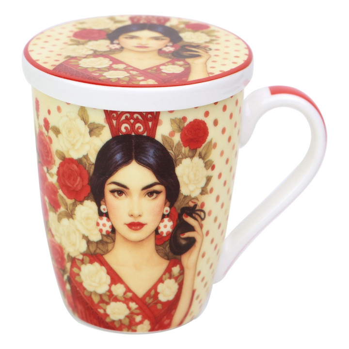 Mug y filtro flamenca c/ caja regalo