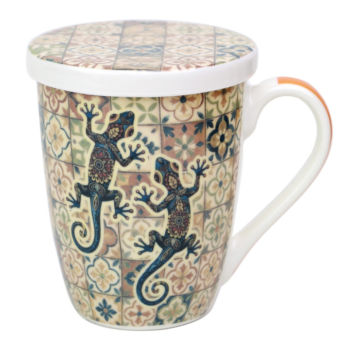 Mug y filtro lagarto c/caja regalo