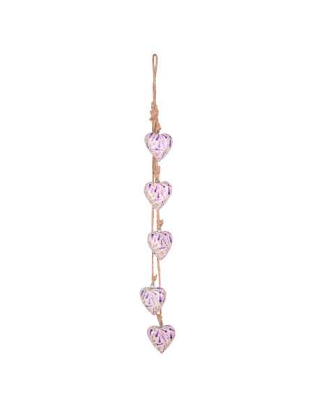 Colgante corazones lavanda