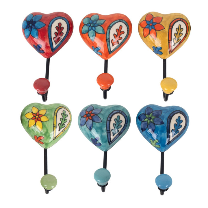 Percha corazon 1 pomo 6 dif.