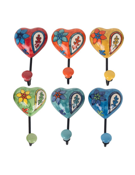 Percha corazon 1 pomo 6 dif.