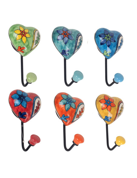 Percha corazon 1 pomo 6 dif.