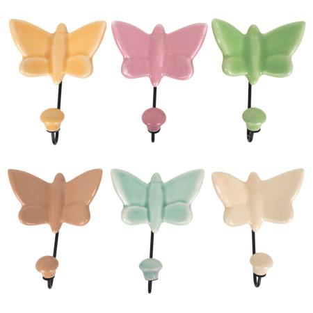 Percha mariposa 1 pomo 6 dif.