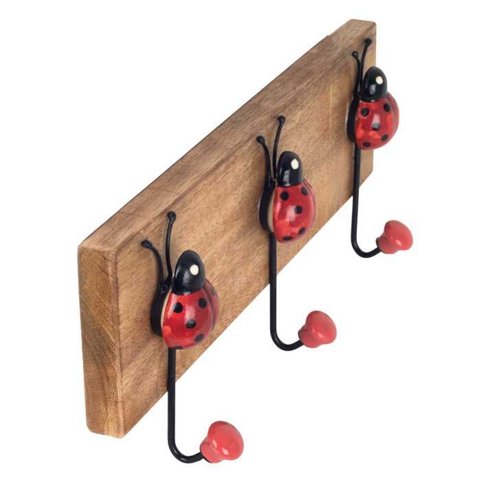 Percha mariquita 3 pomos