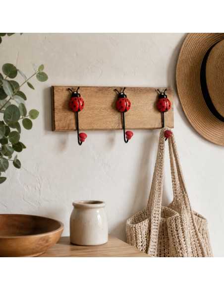 Percha mariquita 3 pomos