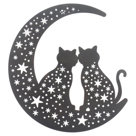 Adorno pared gatos sobre luna
