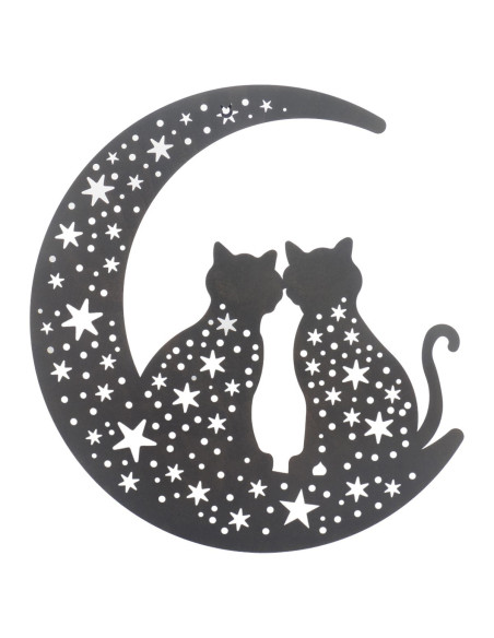 Adorno pared gatos sobre luna