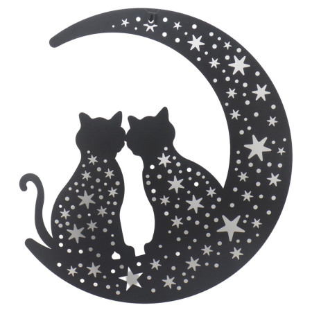 Adorno pared gatos sobre luna 2