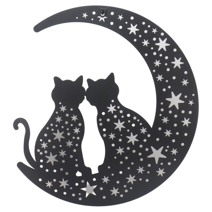Adorno pared gatos sobre luna
