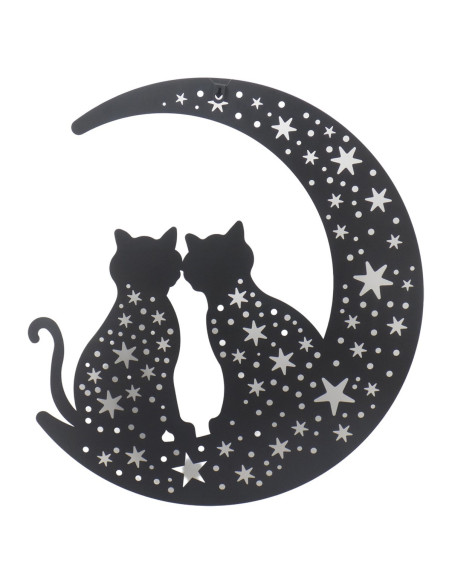 Adorno pared gatos sobre luna