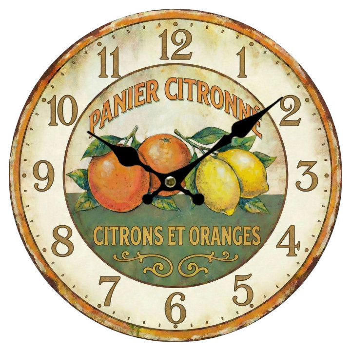 Reloj naranjas-limones 34cm