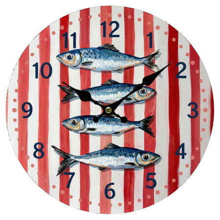 Reloj sardinas-langosta 34cm 2 dif. 2