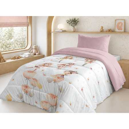 Edredão Infantil Wings 300g | Fadas e Flores Rosa