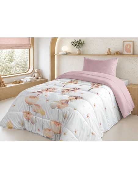 Edredón Infantil Wings 300g | Hadas y Flores Rosa